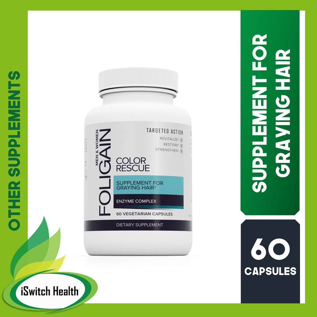 Foligain Color Rescue Supplement for GRAYING HAIR 60 Capsules