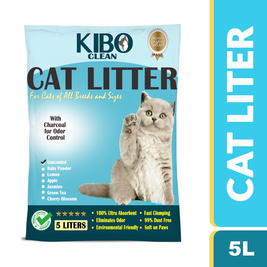 Kibo Clean Clumping Charcoal & Odor Control CAT LITTER 5L Cat Litter