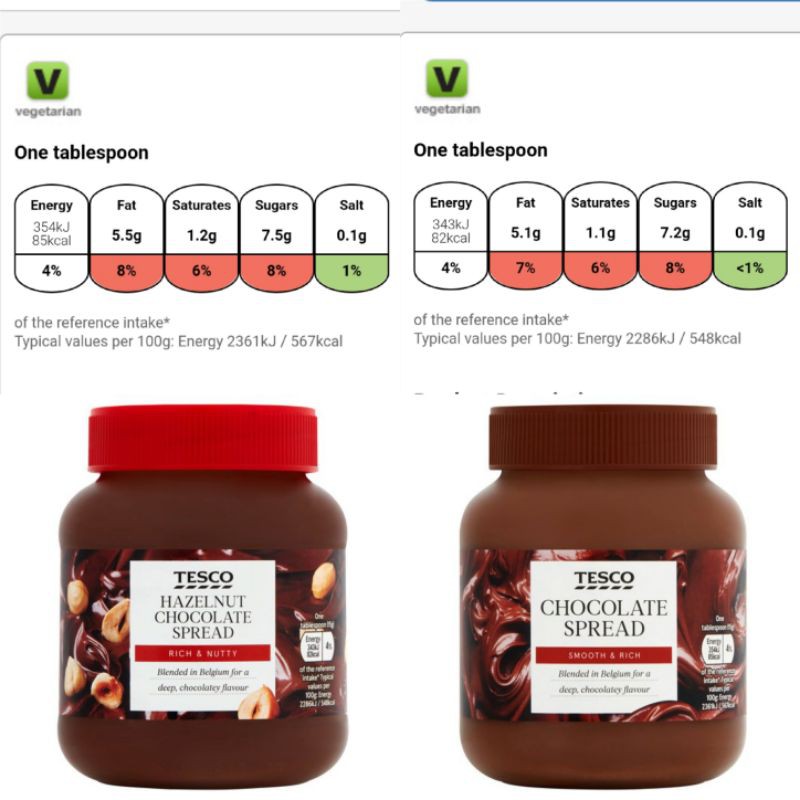 TESCO Chocolate Spread / Hazelnut Chocolate Spread 400g Canister