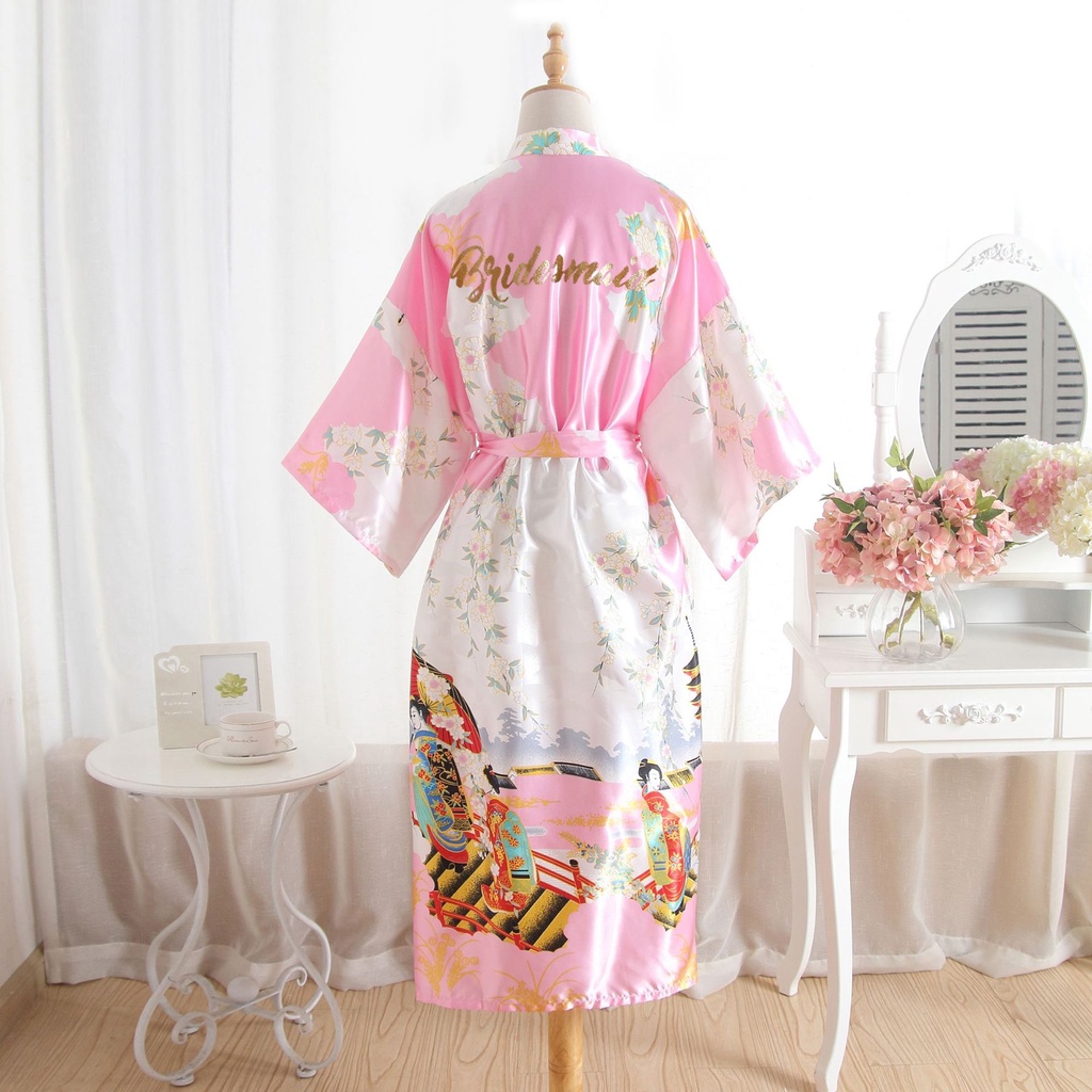 FZSLCYIYI Silk Bridesmaid Robe Sexy Women Stain Wedding Kimono Robes