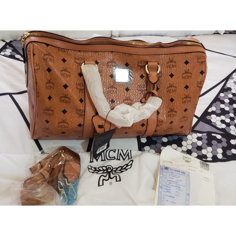 Premium MCM Travel bag (leather) Shopee Philippines