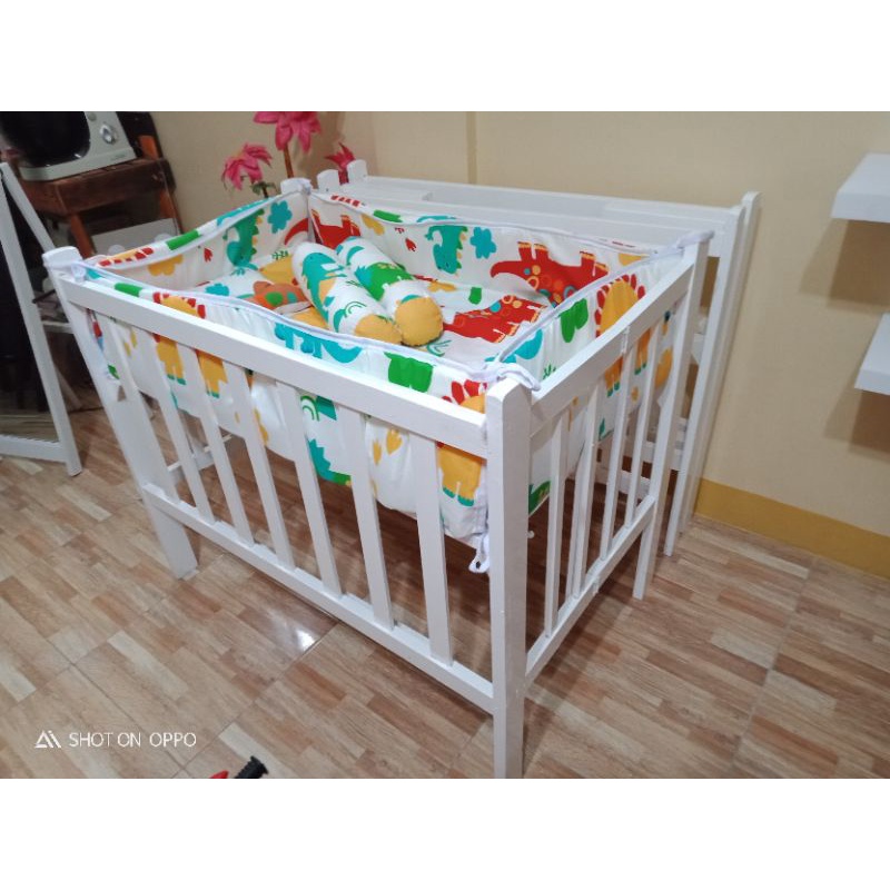 White Adjustable Crib with Bumper set 22*36 (Kuna) Shopee Philippines
