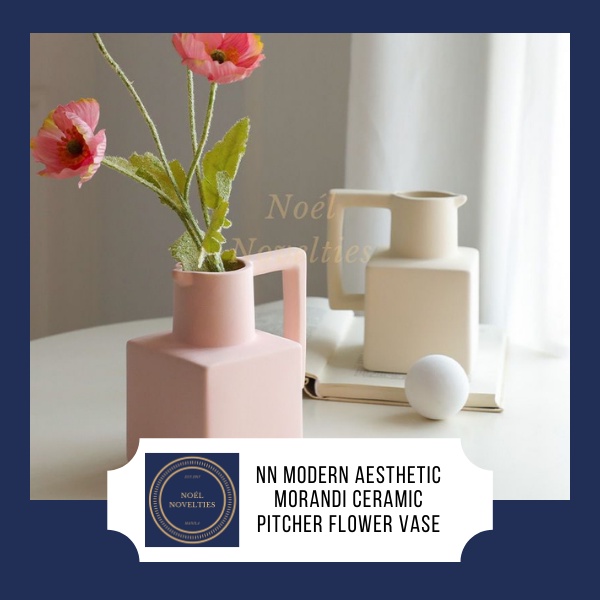 NN Nordic Minimalist Modern Aesthetic Morandi Ceramic Pitcher Flower