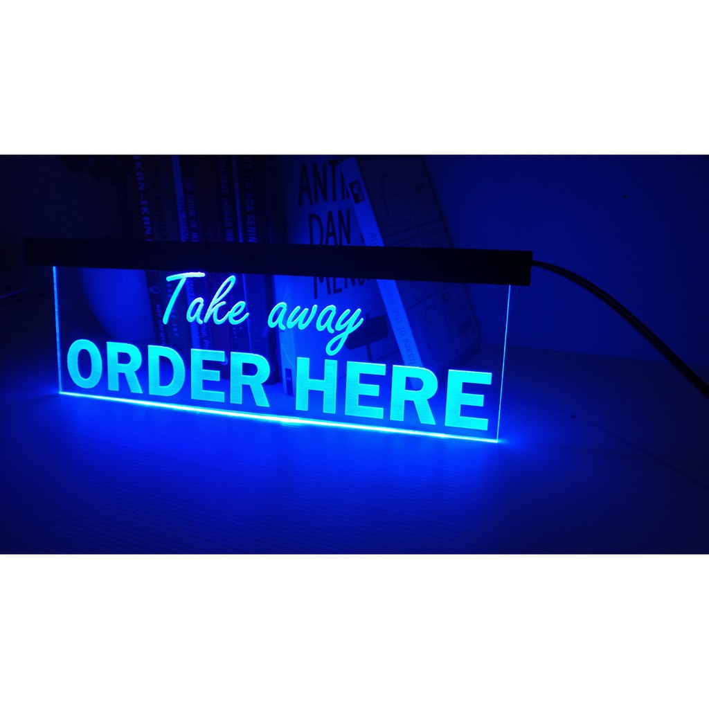Take Away ORDER HERE Acrylic Light Up Board Led SIGN Usaha Decoration
