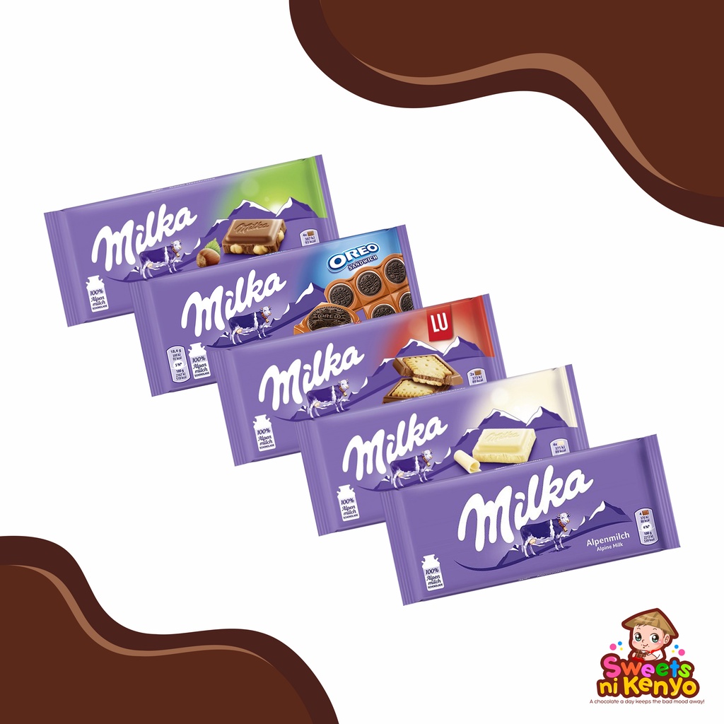 Milka Milk Chocolate Bars 100g MANY FLAVORS AVAILABLE! Oreo, Noisette, Triple Caramel, Almond