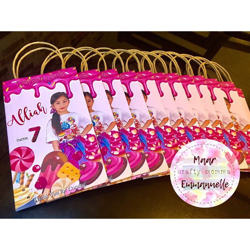 Candy Land Theme Loot Bags (Costumized/Personalized Birthday Paper Loot
