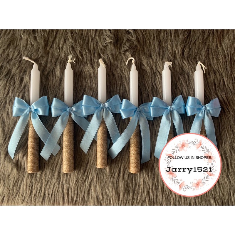 BAPTISMAL/BAPTISM OR CHRISTENING CANDLES (RUSTIC THEME) Shopee