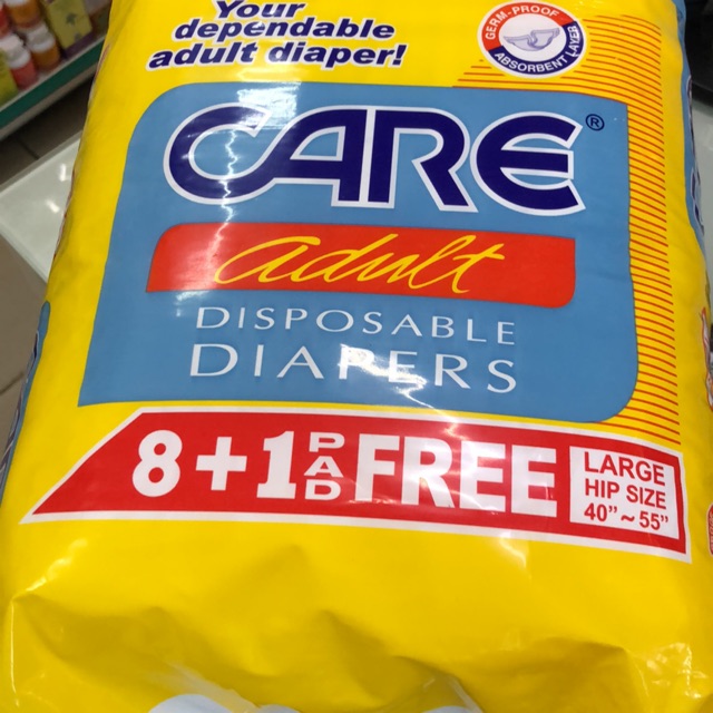 Care Adult diaper Large 8+1 Shopee Philippines