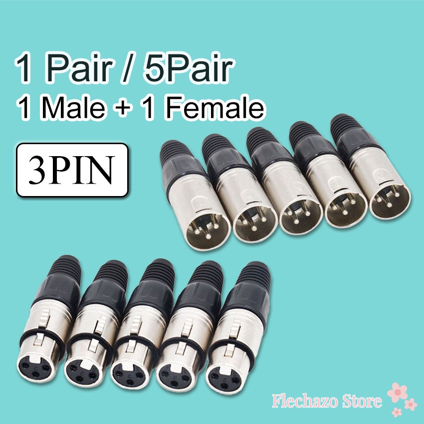 3Pin XLR Solder Type Connector Male to Female MIC Ja Snake Plug Audio