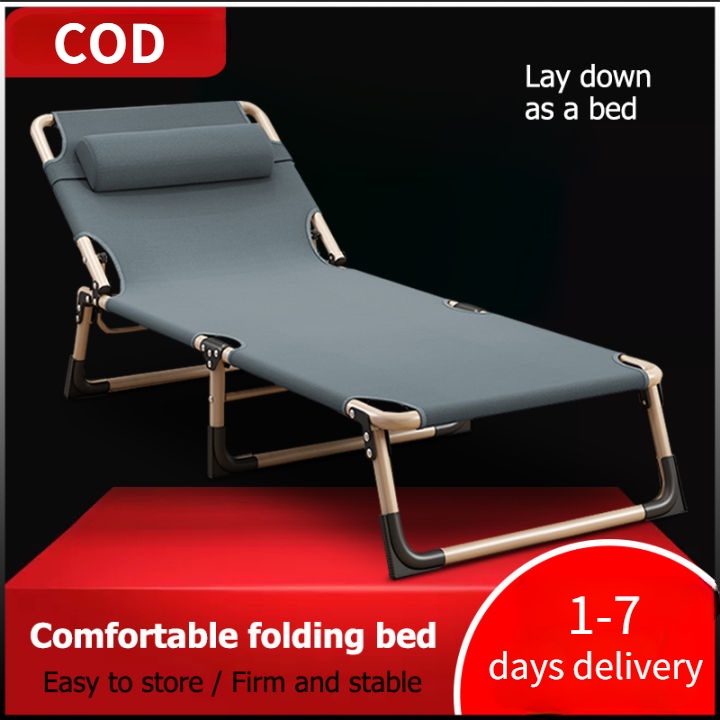 【COD】Outdoor folding chair bed heavy duty military folding bed single
