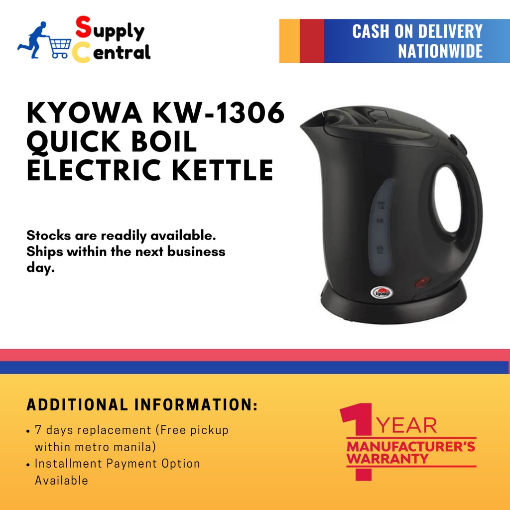 Kyowa Quick Boil Electric Kettle with Heat Resistant Housing 900W KW