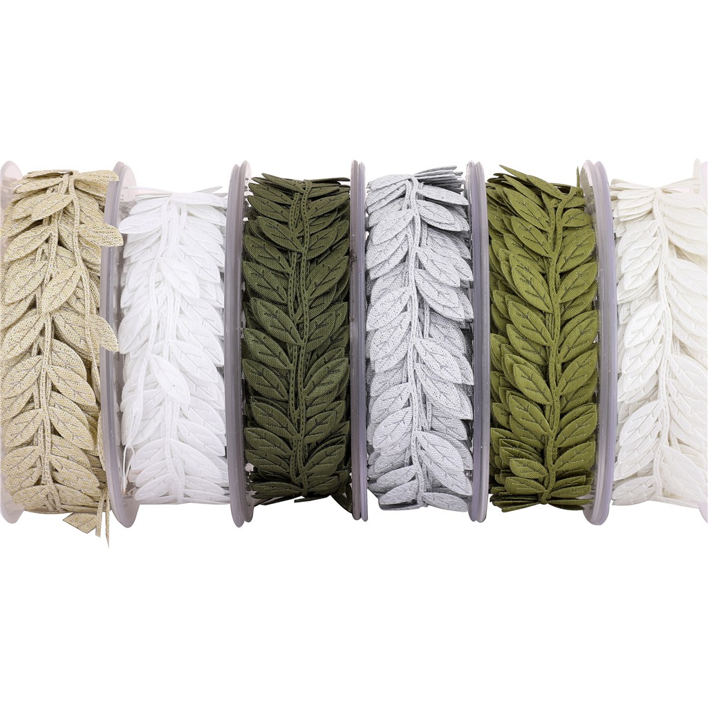 15 m / Roll Artificial Silk Leaf Ribbon Satin Leaf Leaves Vine