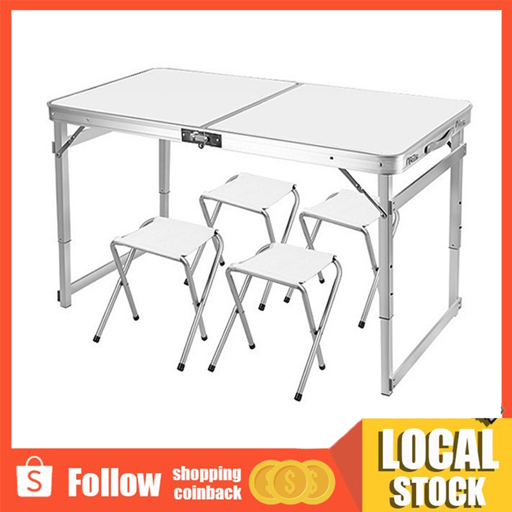 Portable Outdoor Foldable Table and Chair Set FoldinHalf Aluminum