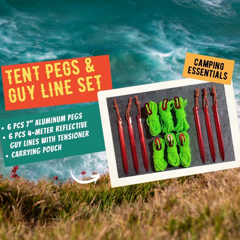 Kampo Tent Pegs and Guy Line Set Shopee Philippines