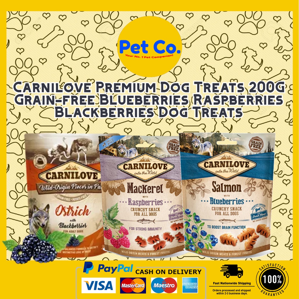 Carnilove Premium Dog Treats 200G Grainfree Blueberries Raspberries