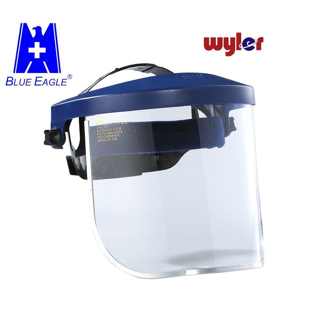 Blue Eagle K4 + K25 Clear Polycarbonate Face Shield Facemask Full Face