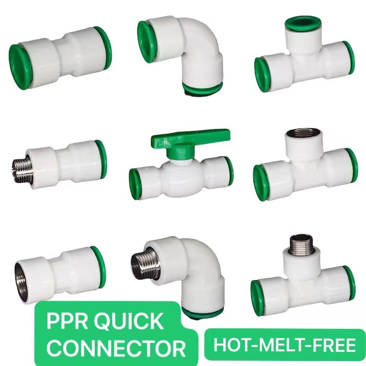 PPR QUICK CONNECTOR 1/2'' 3/4'' 1'' HOTMELTFREE HOT & COLD WATER PIPE