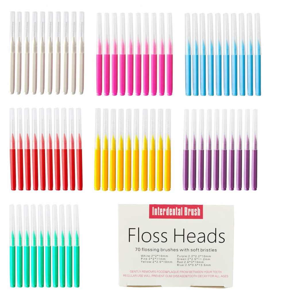 70pcs/box Braces Brush Clean Interdental Brush Toothpick Floss Flosser