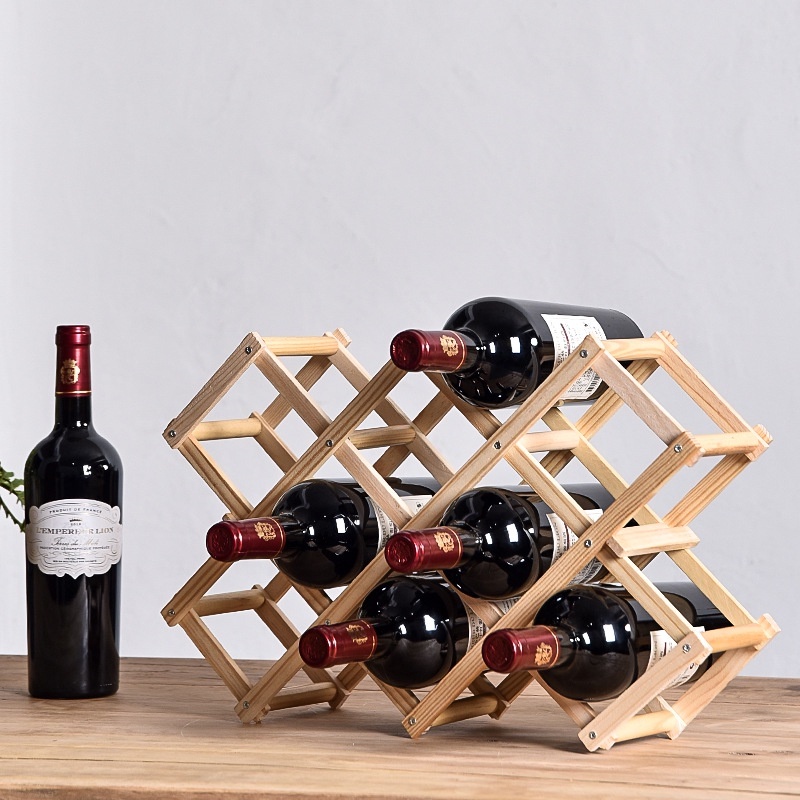 Wooden Wine Rack Bottle Holder Kitchen Display Shelf Folding
