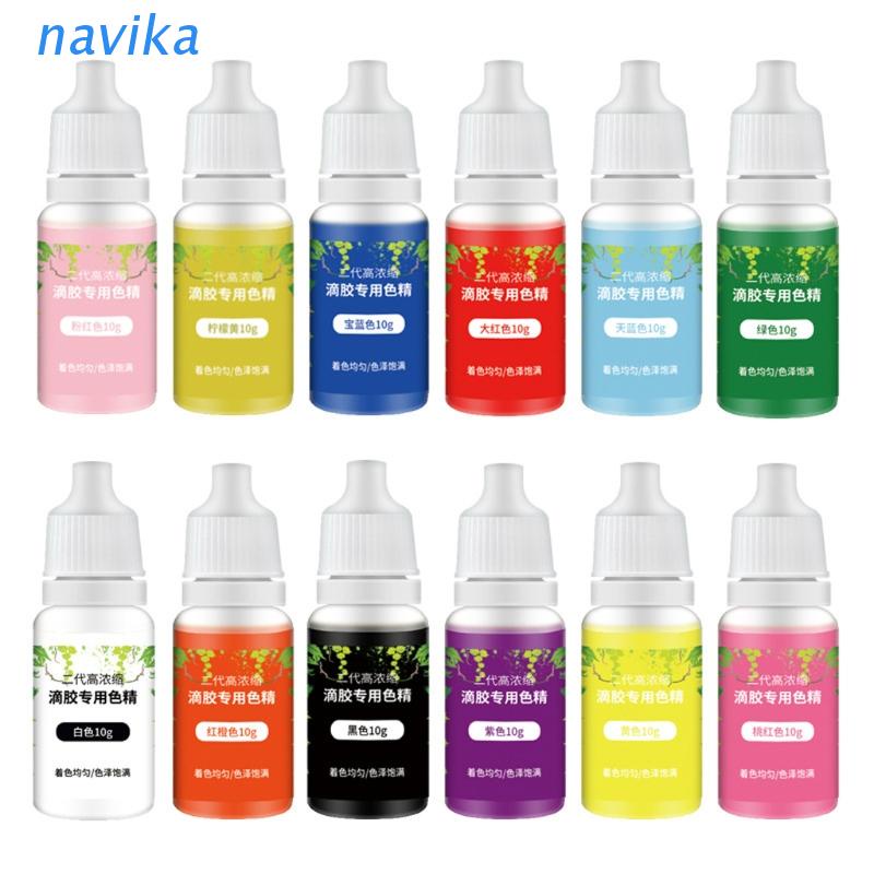 NAV 12 Colors Epoxy Resin Pigment Kit Transparent Epoxy UV Resin Coloring Dye Pigment Resin