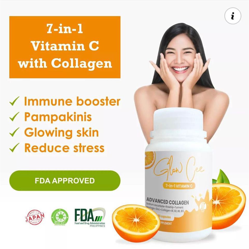 (60 capsules) Glow Cee 7in1 Vitamin C with Collagen (BEST