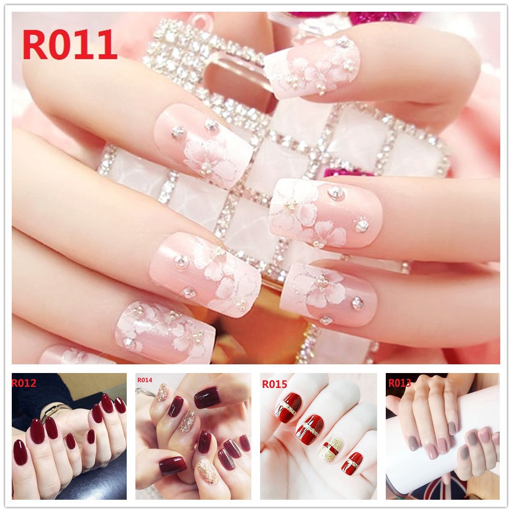 24 X Cute French Acrylic Fake False Full Nail Art Tips