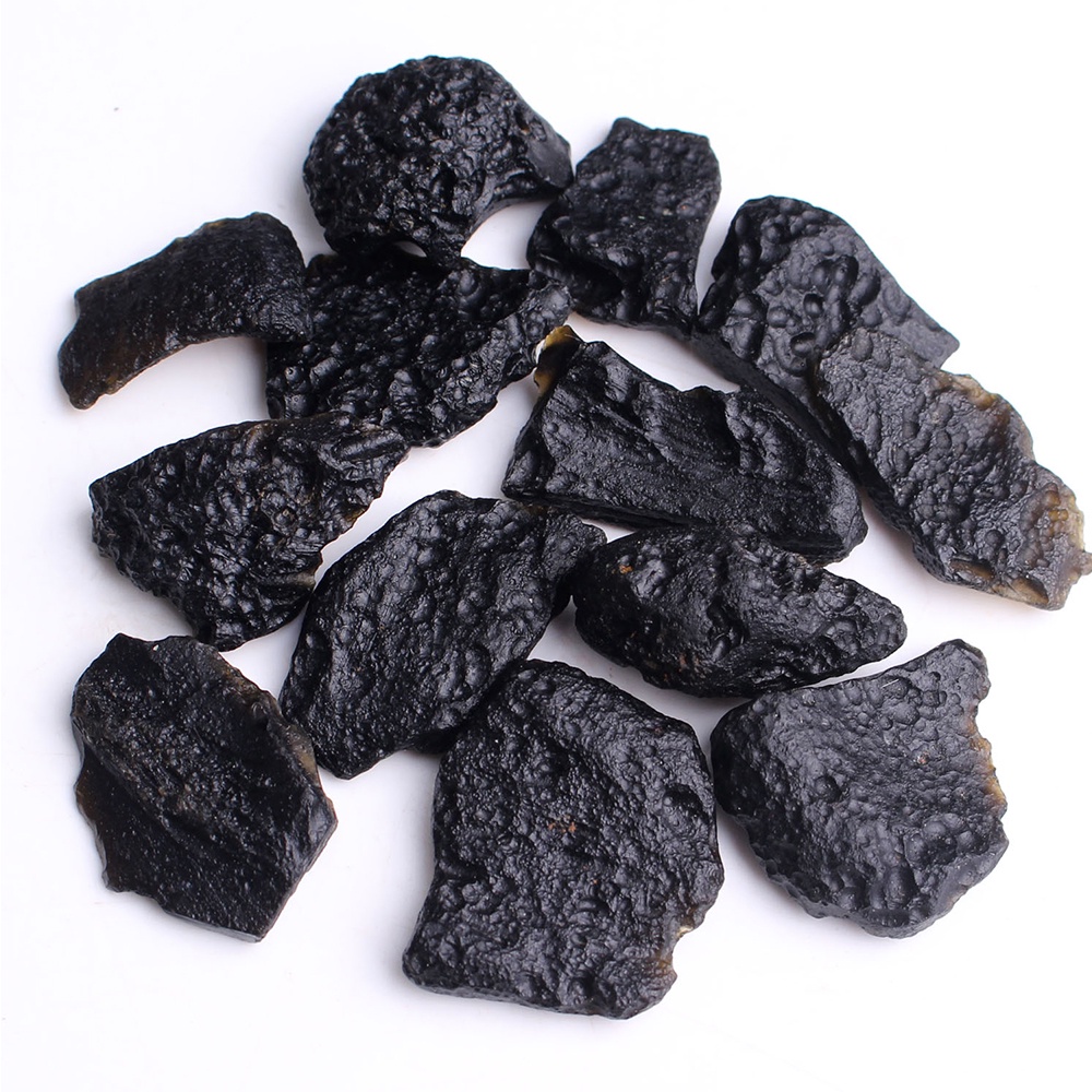 50g Bulk lot Irregular Shape Natural Tektite Raw Stone Black Meteorite