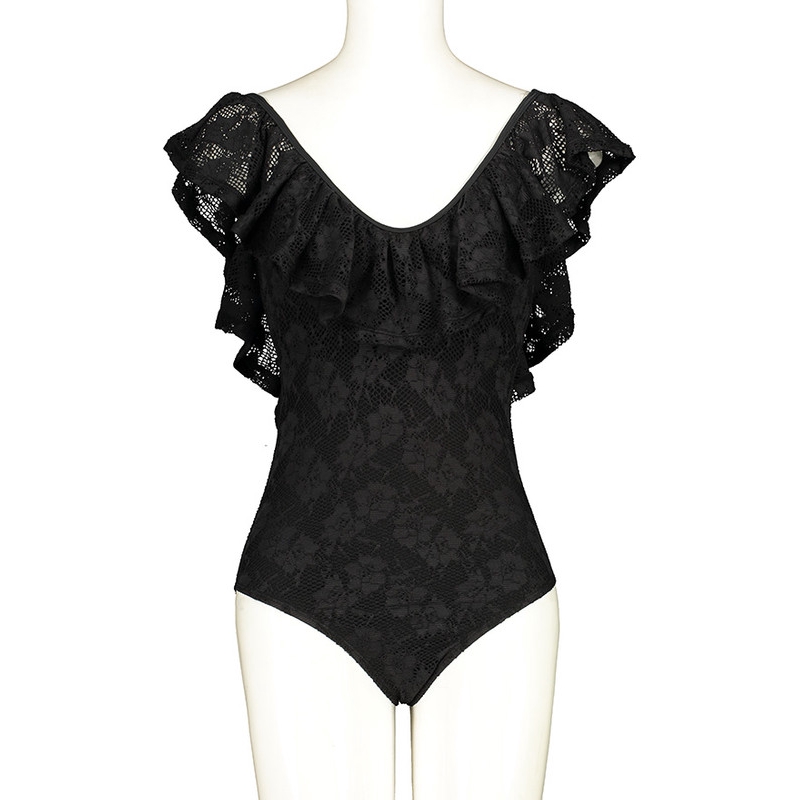 BENCH/ One Piece Lace Swimsuit Black Shopee Philippines