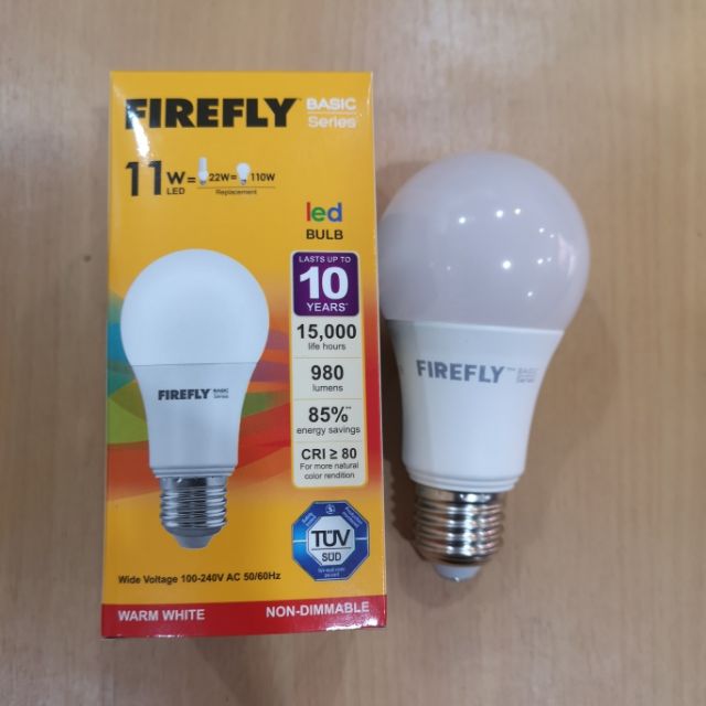 Firefly LED Bulb 11 Watts Warm White Shopee Philippines