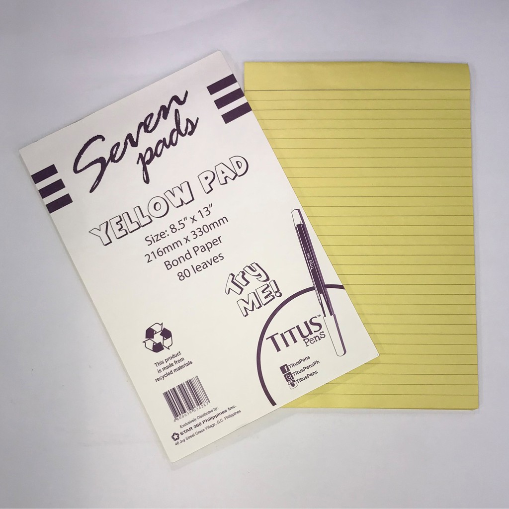 10pcs Seven Pads Yellow Pad Paper Shopee Philippines