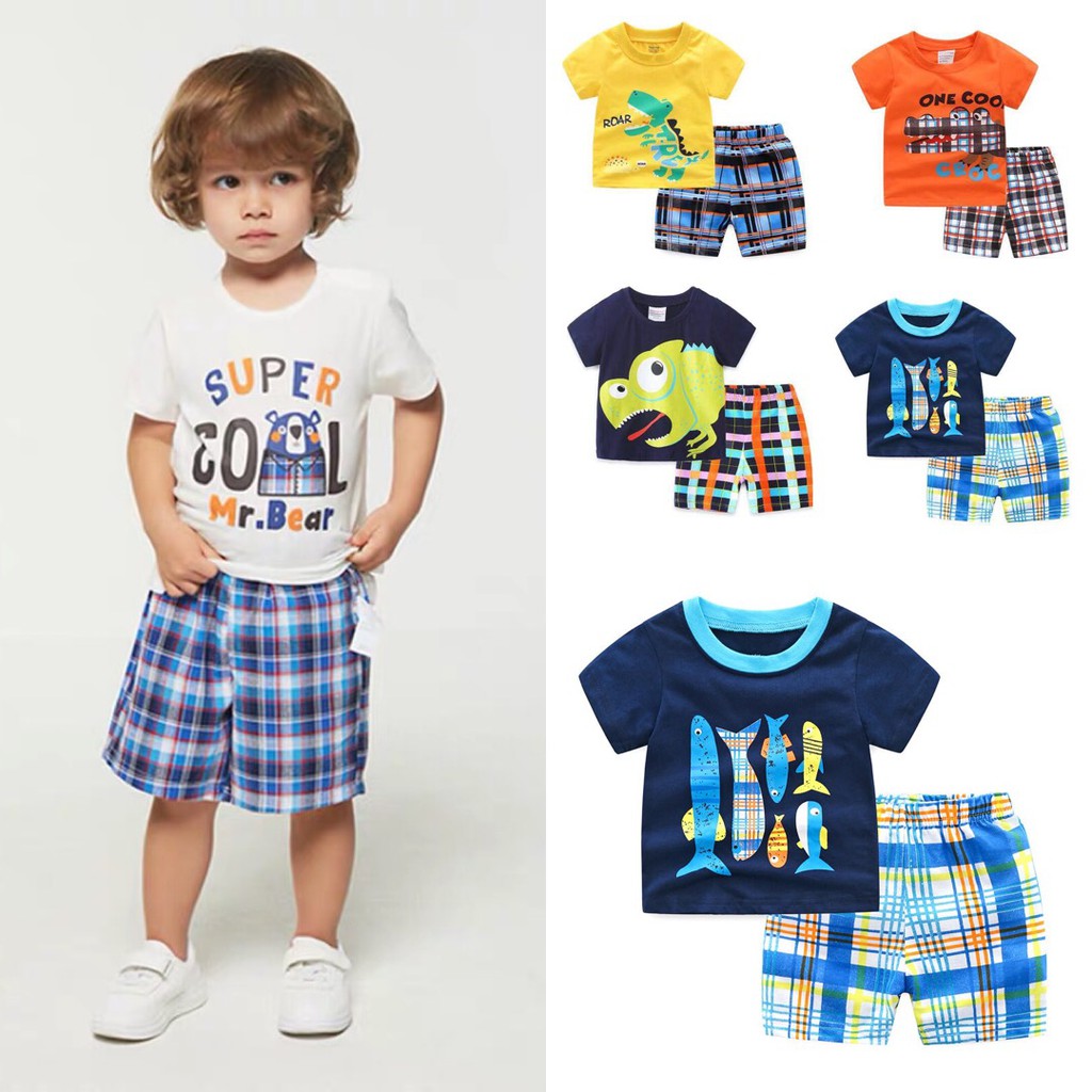 Baby Corp Boys Fashion Set Terno Tshirt Shorts Kids Clothes Shopee