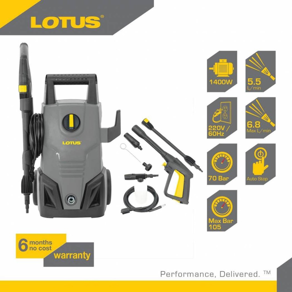 Lotus LTPW1400C2X 1,400 Watts Portable Pressure Washer Spray Shopee