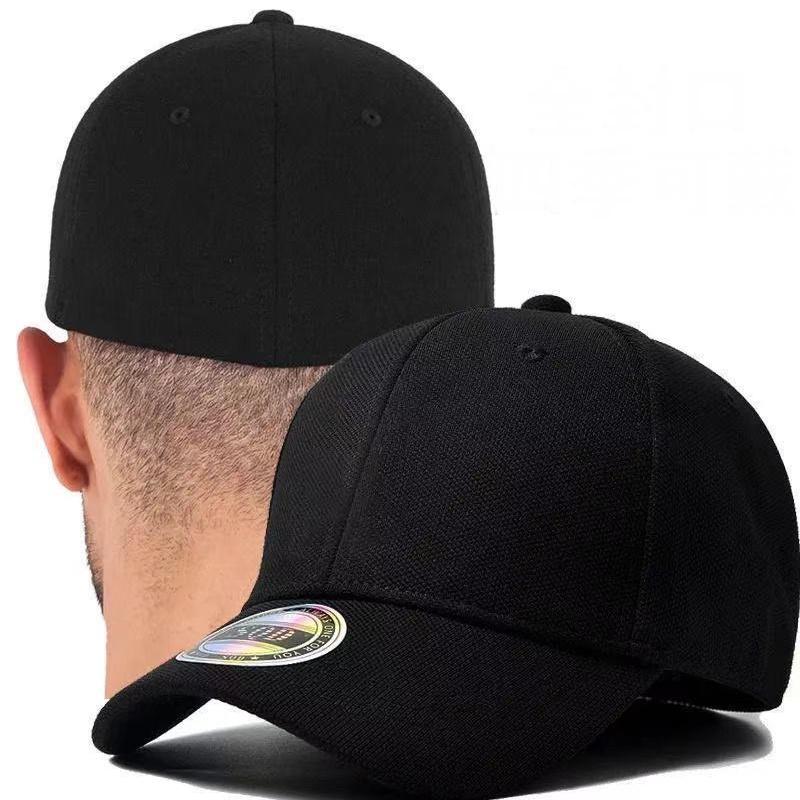 Pure Color Breathable Men Baseball Cap Fitted Closed Full Cap Women