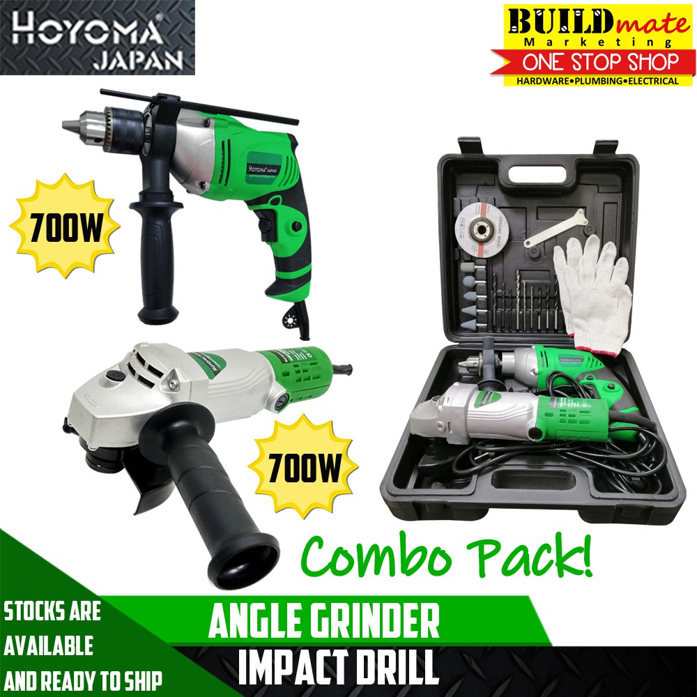 Hoyoma COMBO PACK Angle Grinder & Impact Drill NEW ARRIVAL Shopee