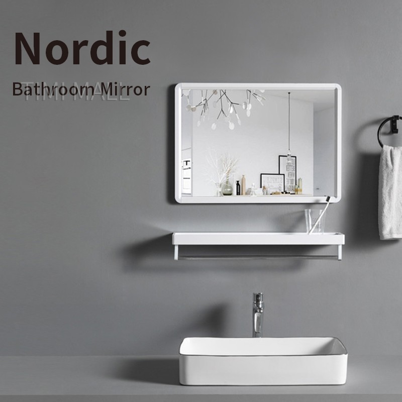 KONG Nordic Square Bathroom Mirror Toilet Mirror Modern Wall Mirror for Bathroom/Toilet