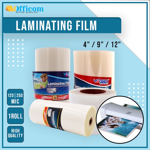 Yasen Laminating Film Roll 4" / 9" / 12" (125 250 microns) Shopee Philippines