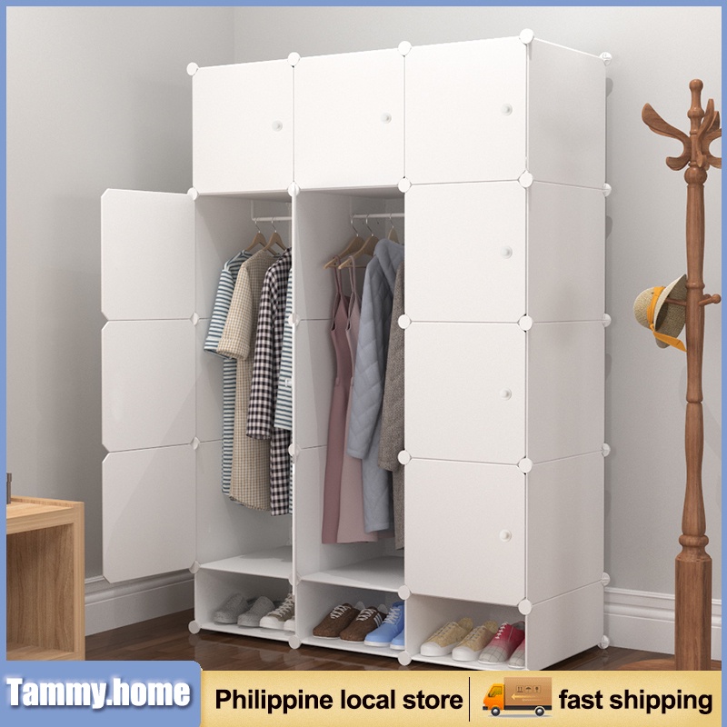 DIY Clothes Multi Design Wardrobe Closet Organizer With Hanger Shoe Rack Screwless