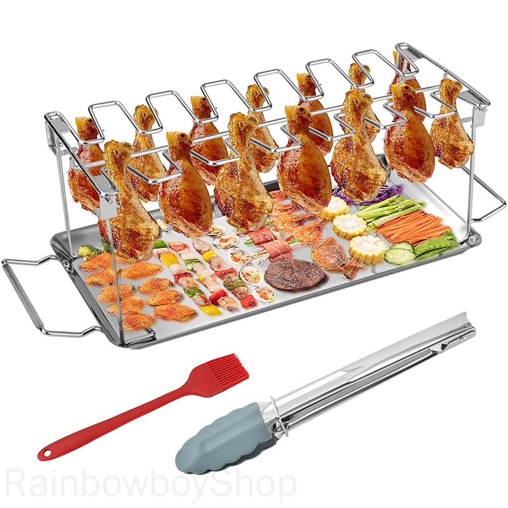 Grill Chicken Leg Rack Stainless Steel Drumstick Stand Grilling