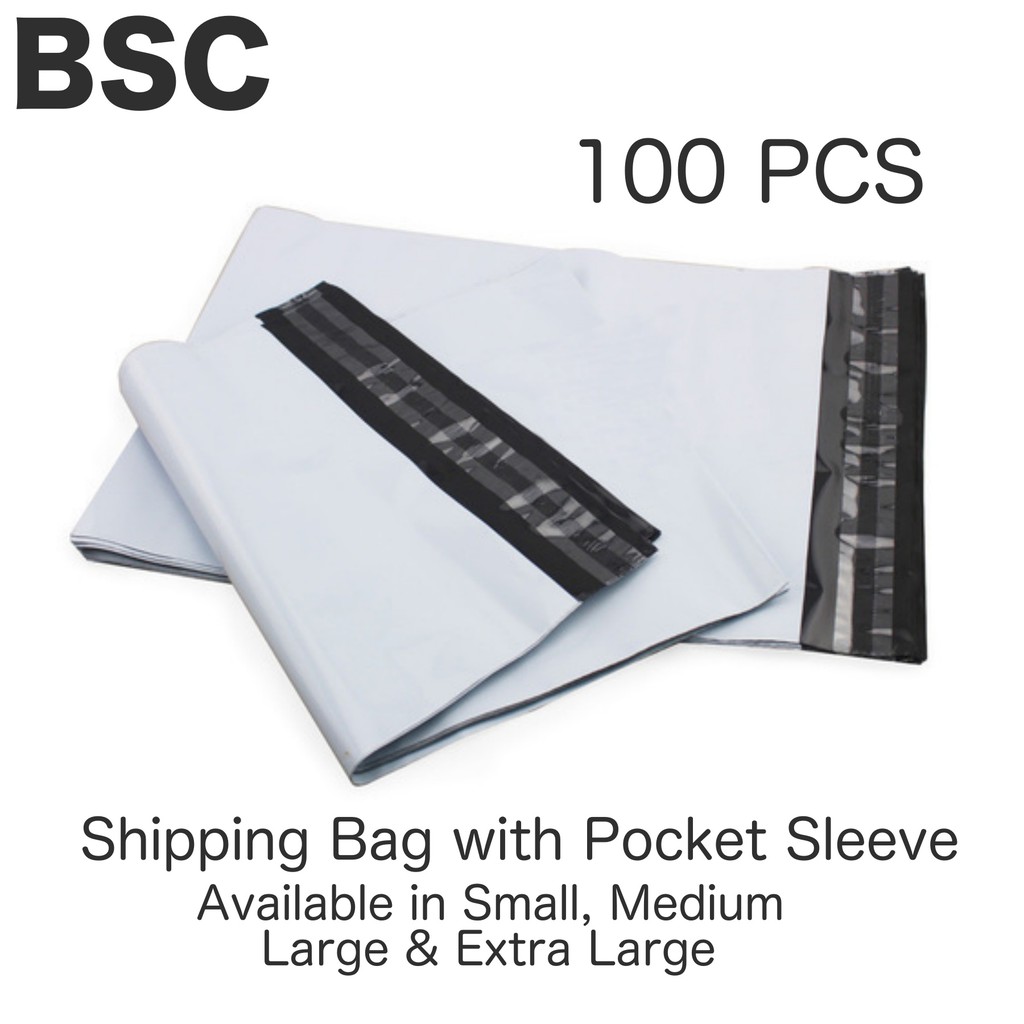 White Courier Shipping Bags with Pocket Sleeve (100 PCS) COD AVAILABLE