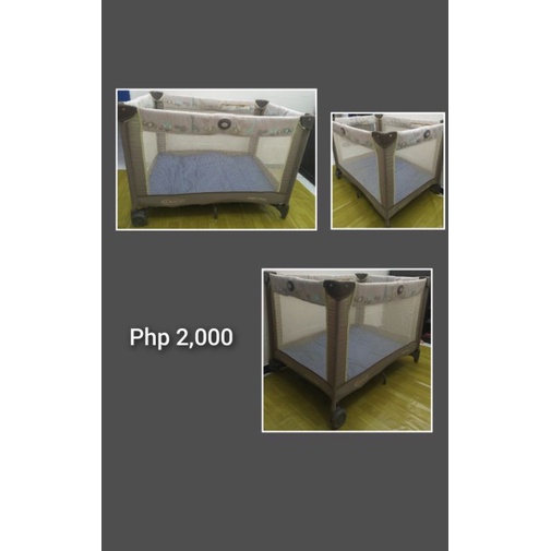 Graco Baby Crib Gray Blue Shopee Philippines