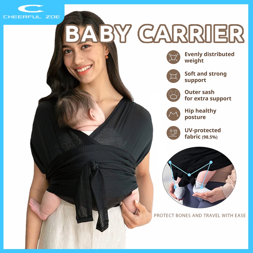 Baby Wrap Carrier Air Mesh Baby Sling Breathable Infant Sling Perfect