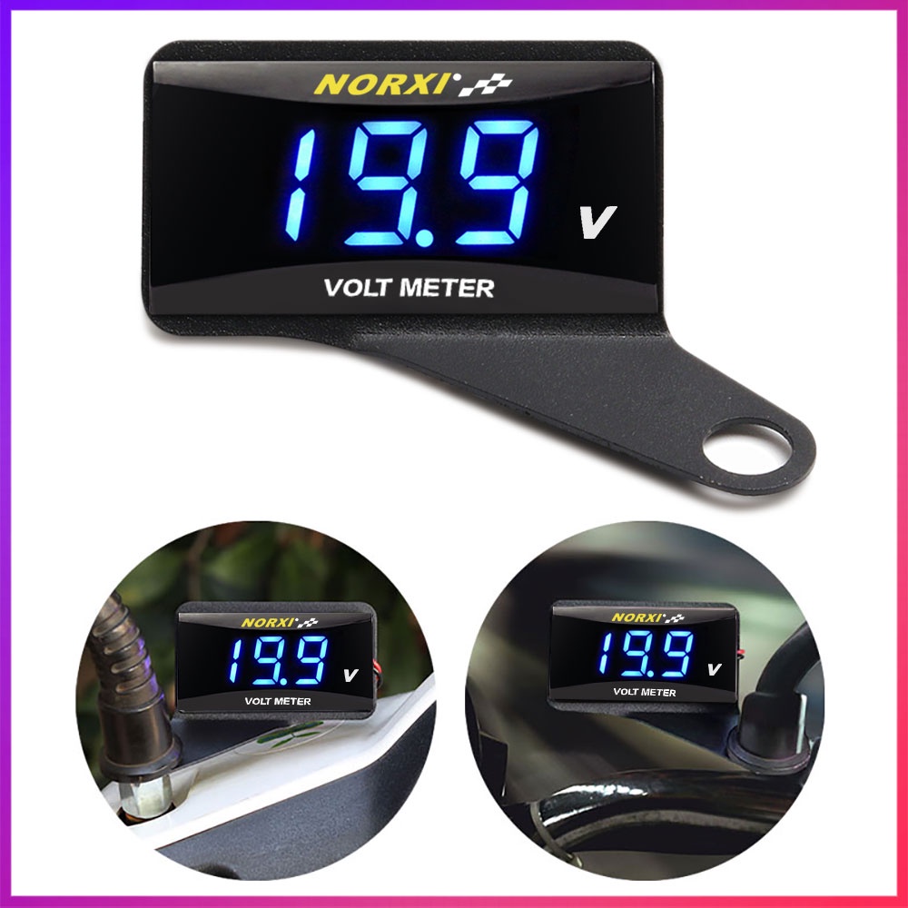 Motorcycle KOSO Voltmeter Mini Voltage Meter Universal LED Digital