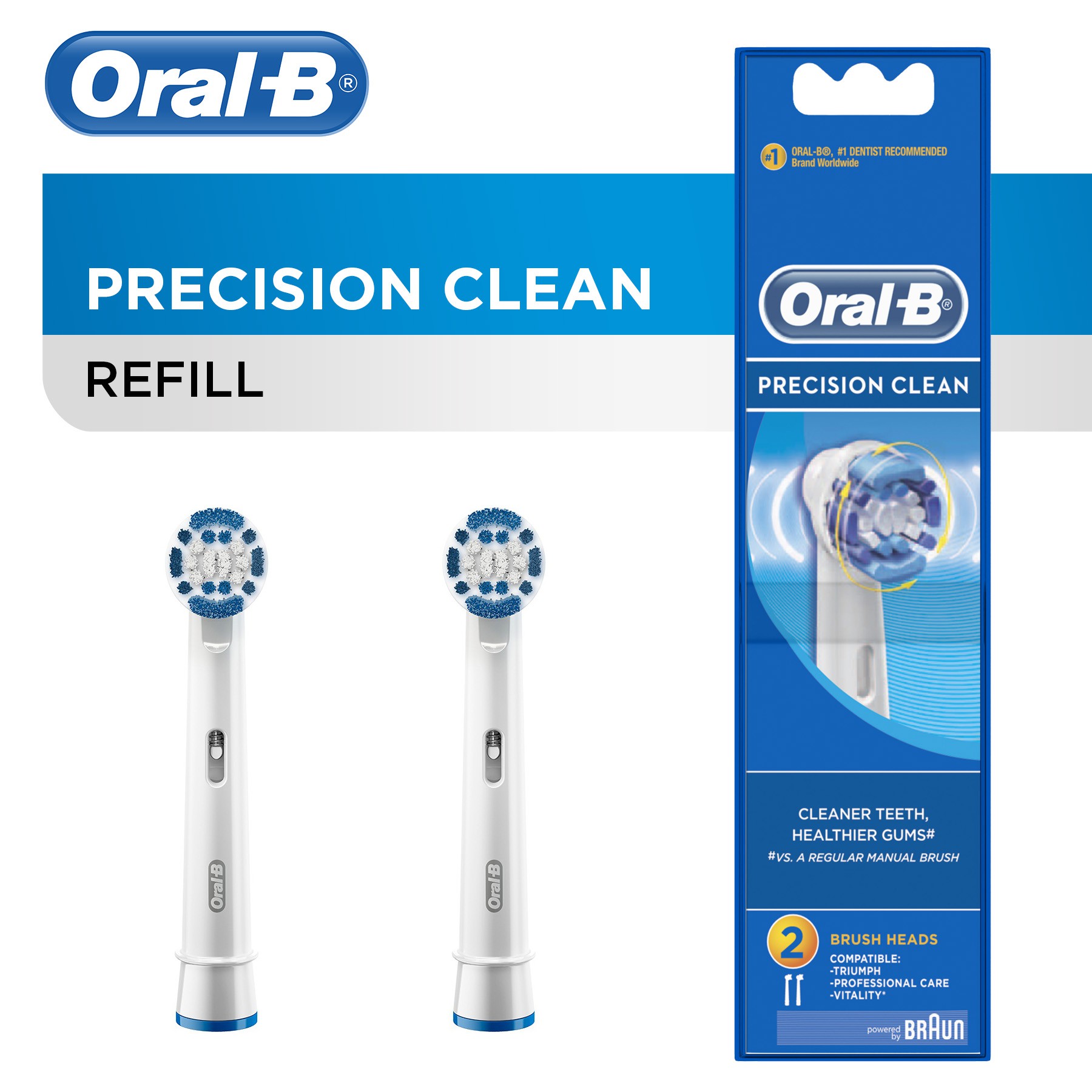 OralB Electric Toothbrush Refill Heads Precision Clean 2s Shopee