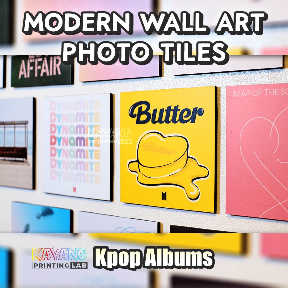 BTS Kpop Album Photo Tiles on 3mm Sintra Board Modern Wall Kpop Decor