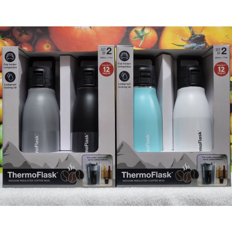 Thermoflask Vacuum Insulated Coffee Mug Tumbler Flip Lock Lid 17oz