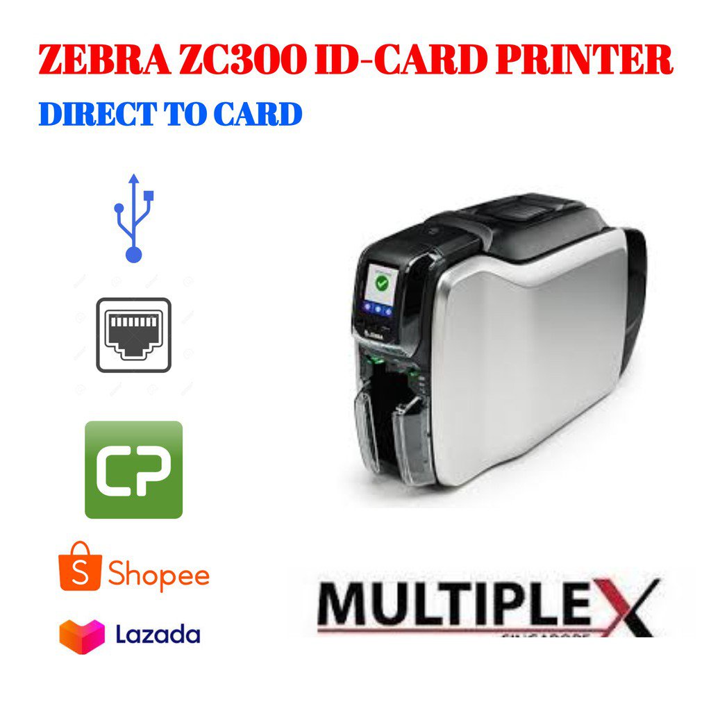 Zebra printer ZC300 Series SingleSided ID card printer (with