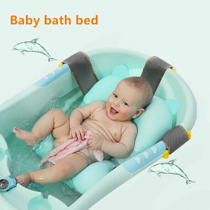 Foldable Baby Bath Tub Pillow Nonslip Floating Bathing Pad For