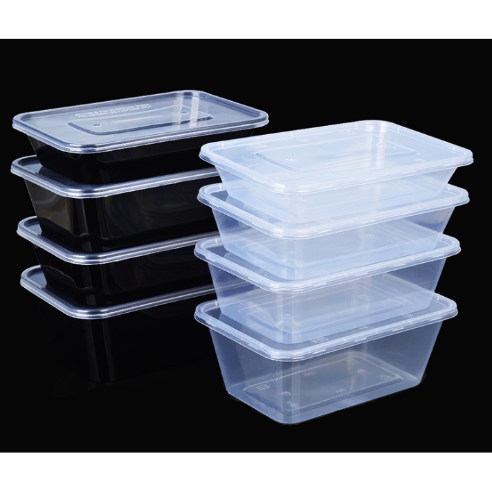 10PCS Clear Rectangular Disposable Plastic Food Container, PP
