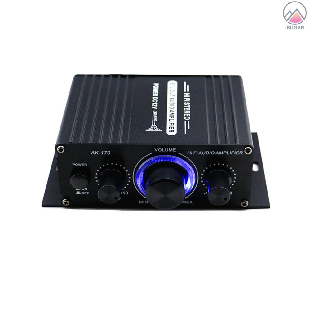 AK170 12V Mini Audio Power Amplifier Digital Audio Receiver AMP Dual