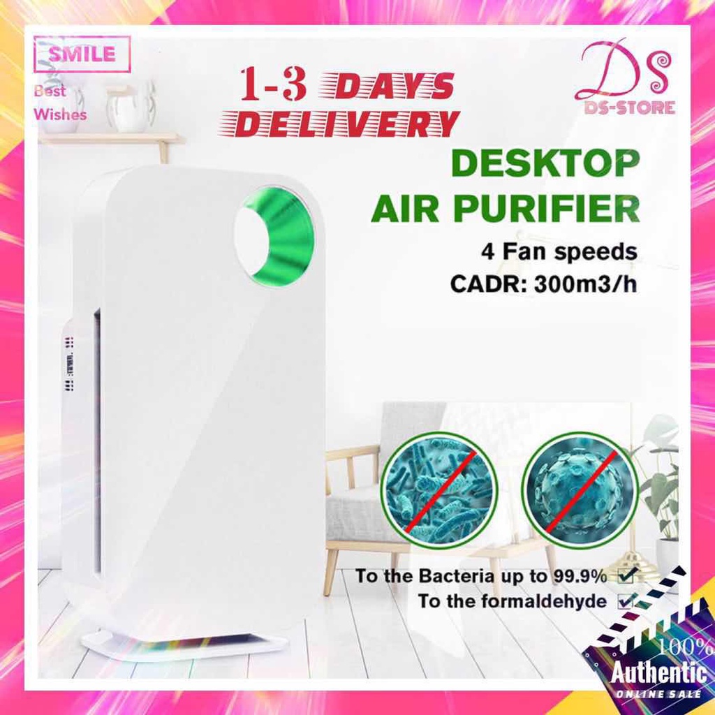 Air Purifier Freshener Cleaner Air Detector 5 Stage True HEPA Filter